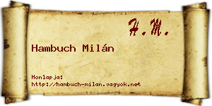 Hambuch Milán névjegykártya