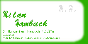 milan hambuch business card